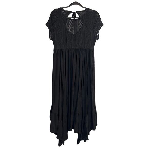 Torrid Midi Rayon Slub Lace Trim Dress Size 00 - Picture 11 of 12